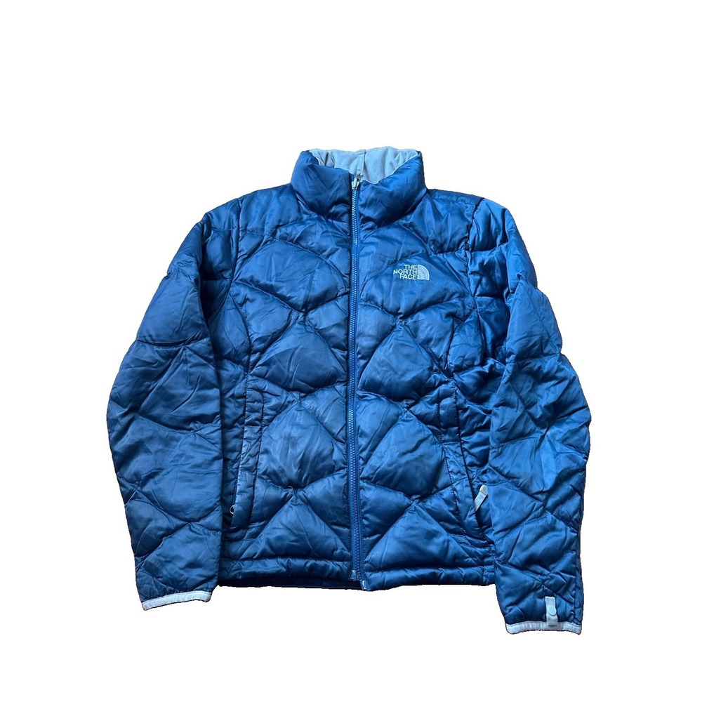 The North Face Jacket Womens Small Blue 550 Down Puffer Quilted Full Zip Winter